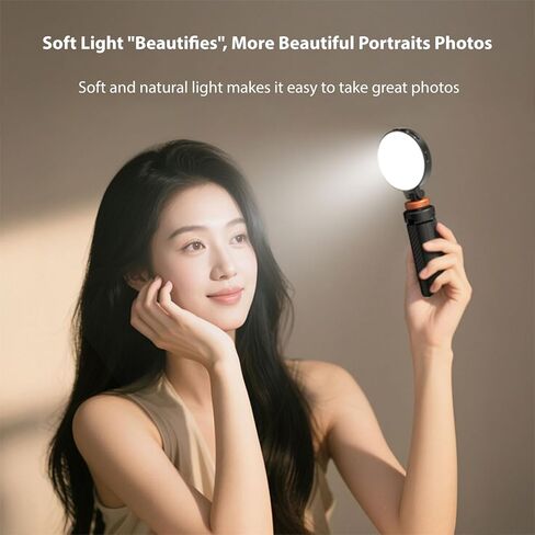 Yunseity Bi Color LED Video Light، FD-05 2500-8500K ضوء سيلفي محمول قابل للتعتيم مع فتحة لولبية 1/4 وحامل حذاء بارد، نوع C على فيديو الكاميرا للتصوير الفوتوغرافي لمدونات الفيديو in Kuwait