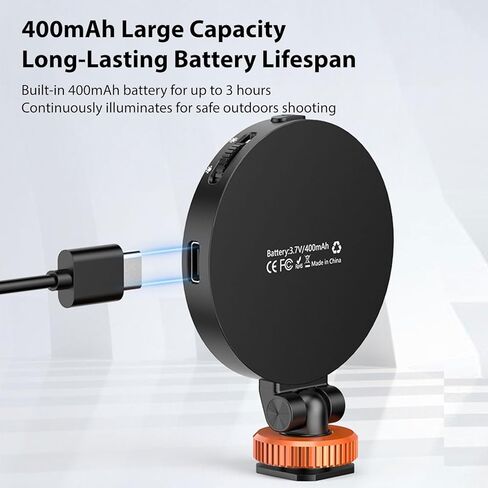 Yunseity Bi Color LED Video Light، FD-05 2500-8500K ضوء سيلفي محمول قابل للتعتيم مع فتحة لولبية 1/4 وحامل حذاء بارد، نوع C على فيديو الكاميرا للتصوير الفوتوغرافي لمدونات الفيديو in Kuwait