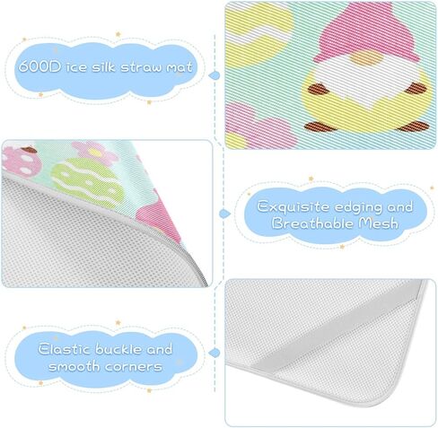 غطاء مرتبة سرير أطفال مقاوم للماء من Cooling Baby مقاس 28 بوصة × 52 بوصة يسمح بمرور الهواء لعيد الفصح وبيضة الأرنب والصيد للبالغين والأطفال والكبار in Kuwait