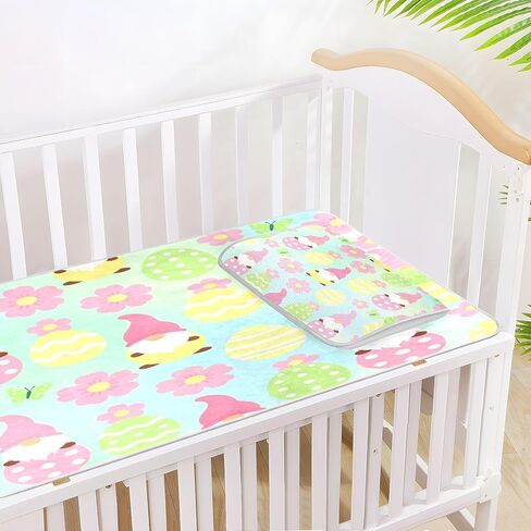 غطاء مرتبة سرير أطفال مقاوم للماء من Cooling Baby مقاس 28 بوصة × 52 بوصة يسمح بمرور الهواء لعيد الفصح وبيضة الأرنب والصيد للبالغين والأطفال والكبار in Kuwait