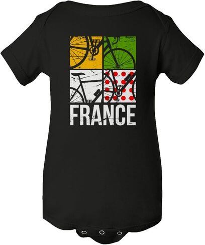 France 2023 Bicycle Racing Bike Tour Leader Colors Baby Bodysuit in Kuwait