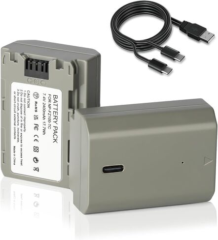 بطارية Egoway 2400 مللي أمبير NP-FZ100 2 حزمة USB-C شحن سريع متوافق مع كاميرات Sony A7iii، A7iv، A7C، A6600، A6700، FX3، FX30، ZV-E1، A9، Alpha 9، Alpha 9S، A9S، A7RIII، A7RIV، A7RV، A7Siii in Kuwait