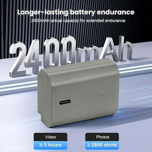 بطارية Egoway 2400 مللي أمبير NP-FZ100 2 حزمة USB-C شحن سريع متوافق مع كاميرات Sony A7iii، A7iv، A7C، A6600، A6700، FX3، FX30، ZV-E1، A9، Alpha 9، Alpha 9S، A9S، A7RIII، A7RIV، A7RV، A7Siii in Kuwait