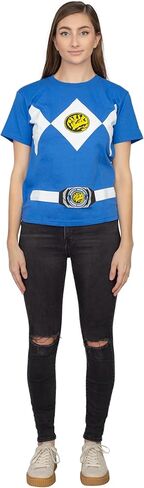Mighty Morphin Power Rangers Red Blue Yellow Pink Green Black White Blue Costume T-Shirt in Saudi Arabia