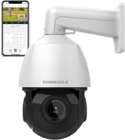 كاميرا أمان PANOEAGLE 4K PTZ، كاميرا خارجية PoE IP للتتبع التلقائي، تكبير بصري 25x، اكتشاف ذكي للمركبات البشرية، محادثة ثنائية الاتجاه، فتحة بطاقة 512 جيجا، محادثة ثنائية الاتجاه، رؤية ليلية بالأشعة تحت الحمراء بطول 330 قدمًا، IP66، متوافقة مع NDAA in Kuwait