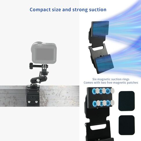 حامل سياج مغناطيسي متوافق مع Mevo Start Pocket3 GoPro Insta360 DJI، حامل رأس كروي مزدوج، متوافق مع iPhone Mevo، ملحقات البث المباشر لألعاب كرة السلة البيسبول in Kuwait
