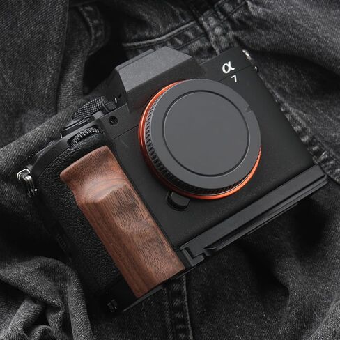 مقبض الكاميرا، متوافق مع Sony a7v A7M5 α7V Alpha 7 Mark V، مقبض خشبي صلب ثمين خاص بالكاميرا، أخاديد أصابع أصلية مضادة للانزلاق، تدفق من الألياف الدقيقة (خشب أسود أفريقي) in Kuwait