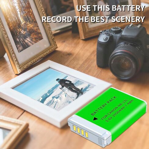بطارية بديلة NB-13L (2050 مللي أمبير) متوافقة مع Canon Powershot G1 X Mark II، G1 X Mark III، G7 X، G7 X Mark II، G7 X Mark III، G9 X، G9 X Mark II، SX270، SX620، SX720، SX730، SX740 in Kuwait