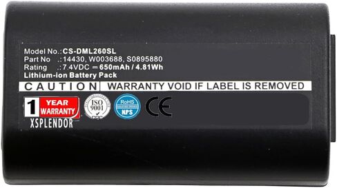 بطارية ليثيوم أيون بديلة لـ DYMO 260P، 280، PnP، LabelManager 260، LabelManager 280، LabelManager 260P، LabelManager PnP، PL200 PN S0915380، 1758458، 14430، W003688، S0895880 650 مللي أمبير in Kuwait