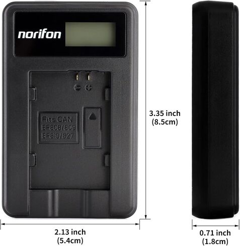 شاحن USB Norifon BP-808 LCD لكاميرا Canon FS100، FS200، FS300، LEGRIA HF G10، LEGRIA HF G25 والمزيد in Kuwait
