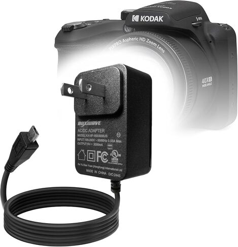 شاحن BoxWave متوافق مع Kodak PIXPRO AZ405 - شاحن حائط مباشر (15 وات)، شحن سريع لجهازك باستخدام كابل مدمج بطول 3 أقدام in Kuwait