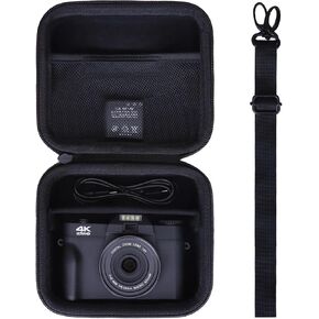4K Digital Camera Case Compatible with CAMKORY/Lecran/VJIANGER/Duluvulu/VAHOIALD/AUREAPIX/Lecnippy/Zostuic/Kasukani/XNSIAKXA/FLATIC/TEFTYMON/FlyFrost 4K Vlogging Camera with Shoulder Strap,Black in Kuwait