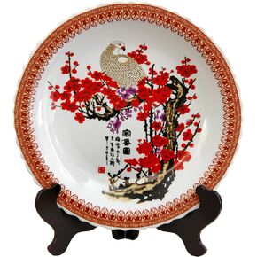 Red Lantern 14" Rose Medallion Platter Porcelain Centerpiece Display in Saudi Arabia