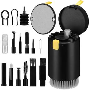 UKCOCO 20-in-1 Electronic Device Cleaning Kit for Earphones and Cameras, Keyboard Tool Brushes, Black Multi-Purpose Laptop and Computer Cleaning Set for Electronics Maintenance in Saudi Arabia