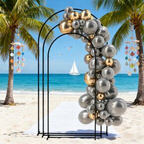 Set of 3 Metal Arch Backdrop Stand,Wedding Arch Frame,Balloon Backdrop Arch Stand Set in Kuwait