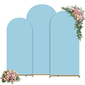مجموعة من 3 أغطية خلفية مقوسة، 4FT/5FT/ 6FT غطاء دائري من الألياف اللدنة مناسب لحفلات استقبال المولود الجديد (بيج، 4-5-6 أقدام) in Kuwait