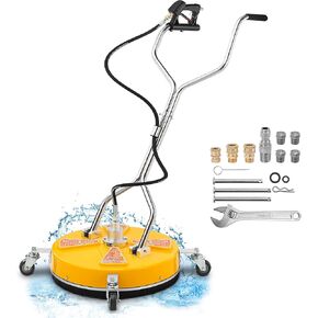 Tool Daily 15 Inch Pressure Washer Surface Cleaner Attachment with Wheels, with 2 Power Washer Extension Wands and 2 Replacement Nozzles, 3600 PSI, Black in Saudi Arabia