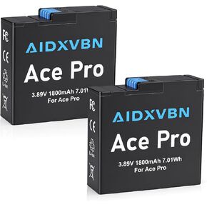 عبوتان من بطاريات Ace Pro 2 نسخة مطورة قابلة لإعادة الشحن مع كابل شحن USB-C، متوافق مع كاميرا Insta 360 Ace Pro 2/Ace Pro/Ace in Kuwait