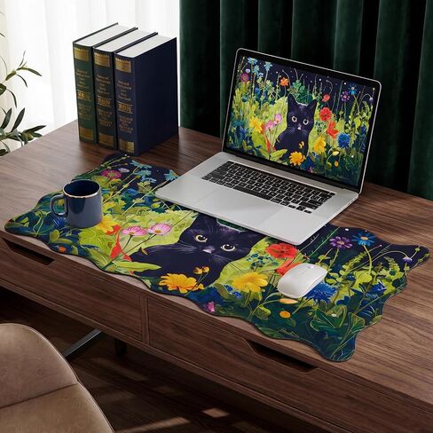 Kingdder صدفي مكتب حصيرة كبيرة باللونين الأزرق والأبيض الأزهار Chinoiserie لوحة الماوس 31.5 "× 15.7" الجمالية خمر نونسليب قاعدة مطاطية لوحة المفاتيح لوحة المفاتيح للكمبيوتر المحمول النوم المنزل مكتب الألعاب in Kuwait