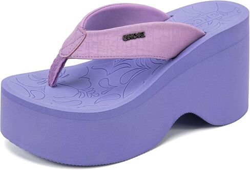 ONCAI Women’s Platform Chunky Sandals With Arch Support Trendy Fashion Summer Vacation Wedge Flip Flops for Women Soft Walking Outdoor Ladies Heels Shoes Rubber Soles US Size 5-11 in Kuwait