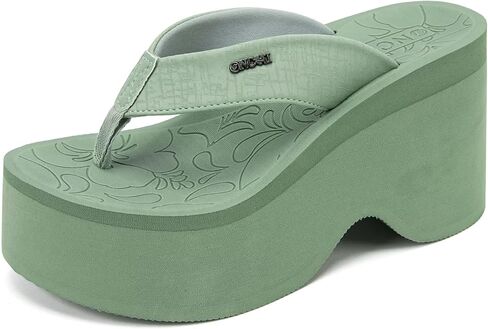 ONCAI Women’s Platform Chunky Sandals With Arch Support Trendy Fashion Summer Vacation Wedge Flip Flops for Women Soft Walking Outdoor Ladies Heels Shoes Rubber Soles US Size 5-11 in Kuwait