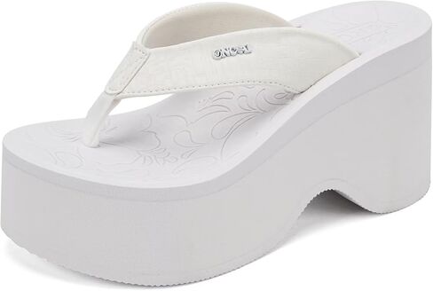 ONCAI Women’s Platform Chunky Sandals With Arch Support Trendy Fashion Summer Vacation Wedge Flip Flops for Women Soft Walking Outdoor Ladies Heels Shoes Rubber Soles US Size 5-11 in Kuwait