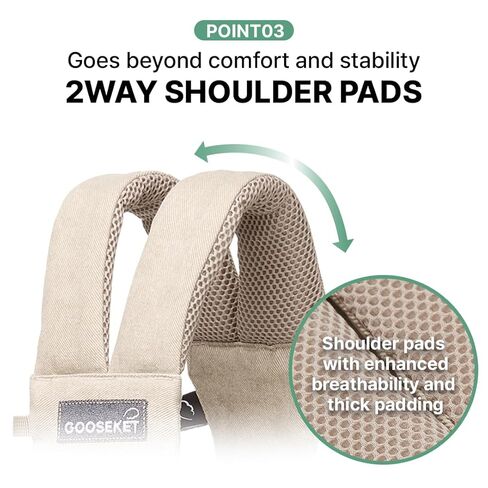 GOOSEKET 365 Toddler Carrier Plus – Lightweight Baby Carrier, Adjustable Shoulder Strap, Compact Travel Carrier with Detachable Waist Bag (6 Months-4 Years Old / 11–44lbs) (Beige) in Saudi Arabia