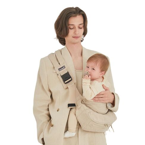GOOSEKET 365 Toddler Carrier Plus – Lightweight Baby Carrier, Adjustable Shoulder Strap, Compact Travel Carrier with Detachable Waist Bag (6 Months-4 Years Old / 11–44lbs) (Beige) in Saudi Arabia