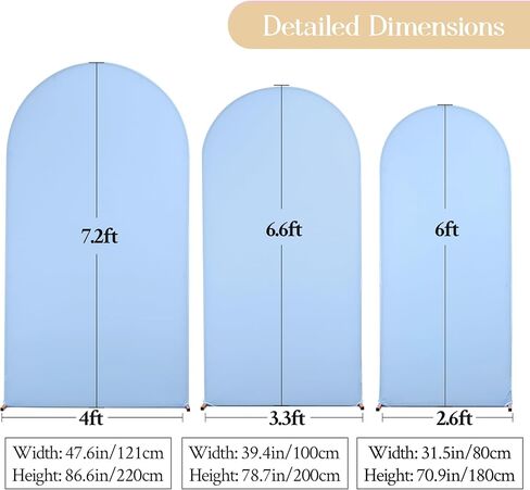 الأبيض الأزرق قوس خلفية يغطي 7.2FT 6.6FT 6FT استحمام الطفل صور زفاف الزفاف دش حفلة عيد ميلاد قوس يغطي خلفية بسط مجموعة من 3 دنة in Kuwait