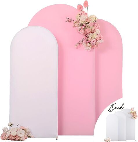 الأبيض الأزرق قوس خلفية يغطي 7.2FT 6.6FT 6FT استحمام الطفل صور زفاف الزفاف دش حفلة عيد ميلاد قوس يغطي خلفية بسط مجموعة من 3 دنة in Kuwait