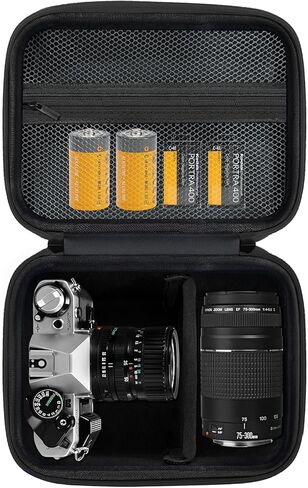 Hard Carrying Case for Canon AE-1 35mm & 50mm/ EOS R6 Mark III/II/EOS Rebel T7 DSLR/R50 (Adjustable Dividers & Mesh Pocket) (Case Only) in Kuwait