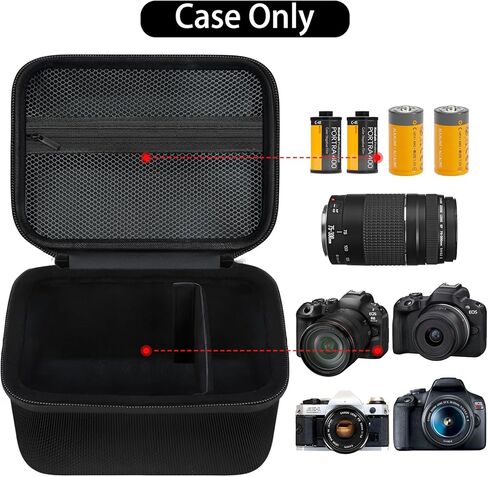 Hard Carrying Case for Canon AE-1 35mm & 50mm/ EOS R6 Mark III/II/EOS Rebel T7 DSLR/R50 (Adjustable Dividers & Mesh Pocket) (Case Only) in Kuwait