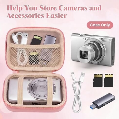 حقيبة كاميرا رقمية، حقيبة حمل لـ KODAK PIXPRO FZ55 / FZ45، حقيبة كاميرا واقية من مادة EVA لـ CAMKORY، Canon PowerShot ELPH 180/IXUS، حامل ملحقات للكابل، بطاقة الذاكرة، قارئ البطاقات in Kuwait