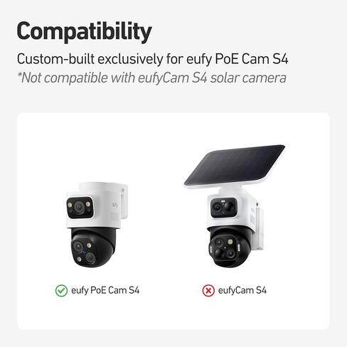 Holicfun حامل جانبي من الفينيل لـ Eufy PoE Bullet-PTZ Cam S4، سبائك الألومنيوم، بدون تركيب مثقاب in Kuwait