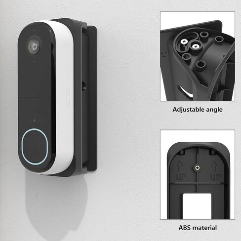 حامل زاوية قابل للتعديل لجرس باب الفيديو Arlo 2K/HD الجيل الثاني، حامل زاوية 0-45 درجة، أسود in Kuwait