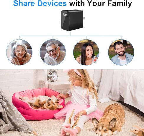 كاميرا شاحن USB HiSpyCam - كاميرا توصيل لاسلكية - دقة Full HD 1080P - زاوية واسعة 140 درجة - كاميرا WiFi Nanny Cam لأمن المكتب المنزلي - تنبيهات كشف الحركة in Kuwait