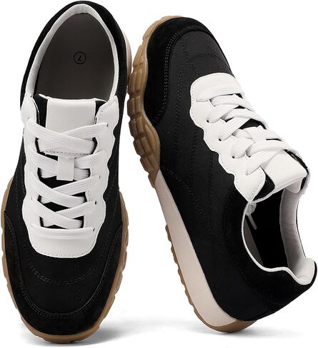 COOLLULU Women Casual Sneakers Lightweight with Foam Insole Running Walking Shoes-Non-Slip Comfortable Lace Up Fashion Sneakers for Women Trendy in Saudi Arabia
