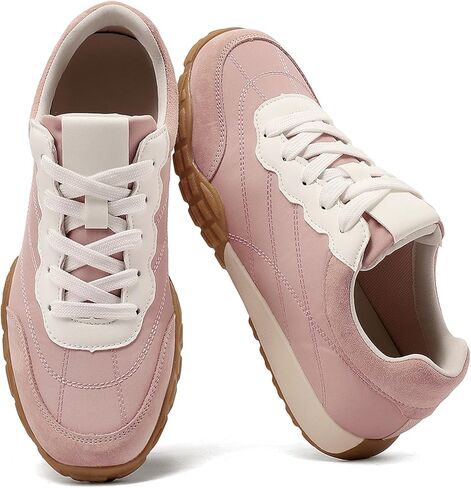 COOLLULU Women Casual Sneakers Lightweight with Foam Insole Running Walking Shoes-Non-Slip Comfortable Lace Up Fashion Sneakers for Women Trendy in Saudi Arabia