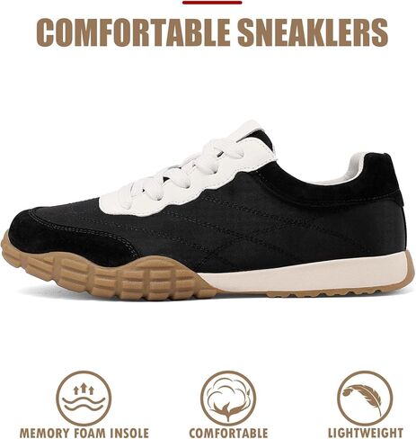 COOLLULU Women Casual Sneakers Lightweight with Foam Insole Running Walking Shoes-Non-Slip Comfortable Lace Up Fashion Sneakers for Women Trendy in Saudi Arabia