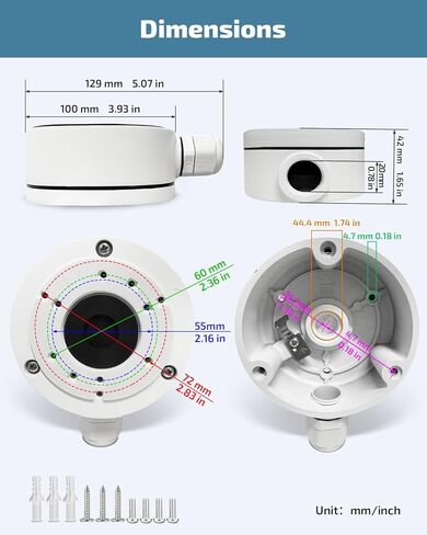 صندوق توصيل ألومنيوم OH-DS-1280ZJ-XS لكاميرات IP ذات الرصاصة | حامل كاميرا أمان مقاوم للماء IP66 مع إخفاء الكابل in Kuwait