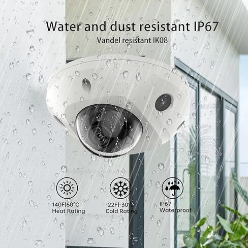 كاميرا IP خارجية ذات قبة صغيرة ثابتة بدقة 4 ميجابكسل مع دعم الصوت والتنبيه، عدسة 2.8 مم. متوافق مع هيكفيجن مع DS-2CD2543G2-IS (أبيض 2.8 ملم) in Kuwait