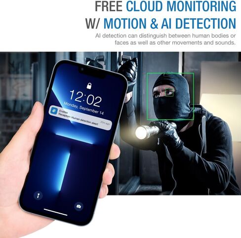 كاميرا أمان ذكية سلكية داخلية، عبوتان كاميرا IP/WiFi بدقة 1080 بكسل لمراقبة فيديو كبار السن بالمنزل والحيوانات الأليفة، صوت ثنائي الاتجاه + تطبيق الهاتف، كشف الحركة، متوافق مع Alexa (أبيض) in Kuwait