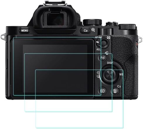 واقي شاشة زجاجي LCD مقوى متوافق مع Sony Alpha A7R IV A7R III A7R II A7 III A7 II A7S III A7S II، صلابة 0.3 مم 9H فائقة الوضوح ومضادة للفقاعات وبصمات الأصابع لـ A7R III in Kuwait