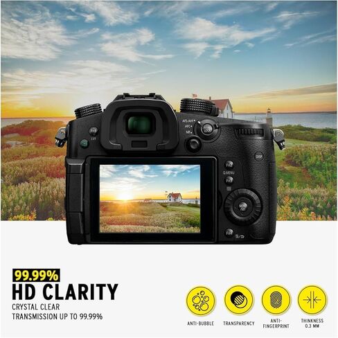 واقي شاشة Koah LCD Ultra Armor لكاميرات Panasonic Lumix DC-GH5 وGH5S، زجاج واقي بصري رفيع للغاية 0.3 مم، واقي شاشة زجاجي مقوى مضاد للفقاعات وبصمات الأصابع in Kuwait