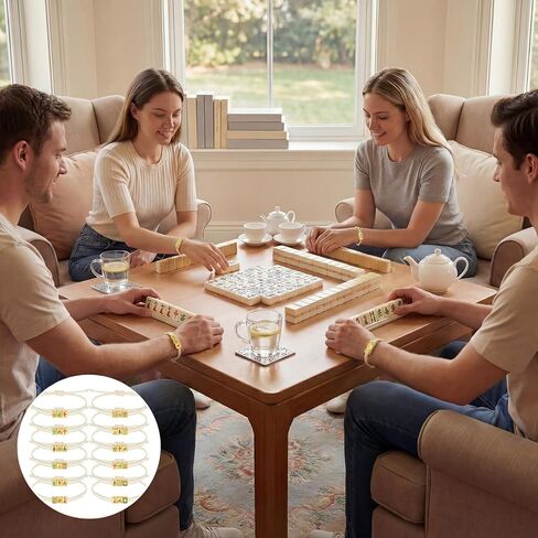 Unittype 12 قطعة Mahjong Party Favors سوار Lucky Mahjong سوار المجوهرات الصينية المنسوجة قابل للتعديل 12 نمط سبيكة المينا سحر الخرز للنساء رجل Mah Jong Lovers Party Favor Gifts in Saudi Arabia