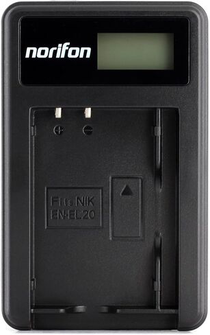 Norifon EN-EL20 LCD USB Charger for Nikon 1 AW1, 1 J1, 1 J2, 1 J3, 1 J4, 1 S1, 1 S2, 1 V3, Coolpix A Camera and More in Kuwait