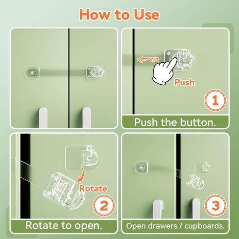 SAFELON 2 Pcs Transparent Child Proof Cabinet Locks Baby Safety Drawer Strap Locks, Baby Security Multi-Function Lock for Drawers, Fridges, Toilets, Cupboards, Cabinets (Clear) in Saudi Arabia