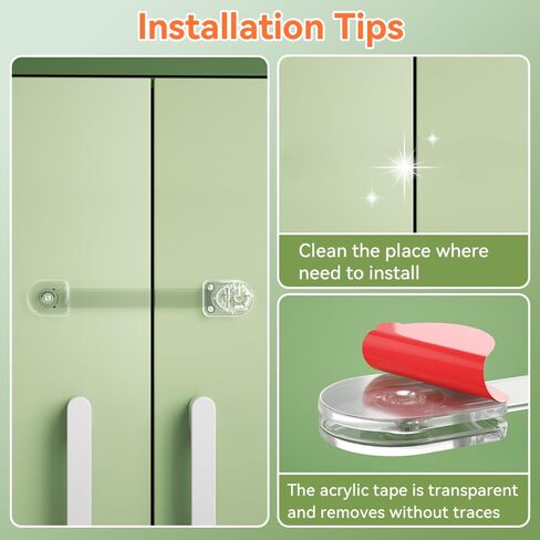 SAFELON 2 Pcs Transparent Child Proof Cabinet Locks Baby Safety Drawer Strap Locks, Baby Security Multi-Function Lock for Drawers, Fridges, Toilets, Cupboards, Cabinets (Clear) in Saudi Arabia
