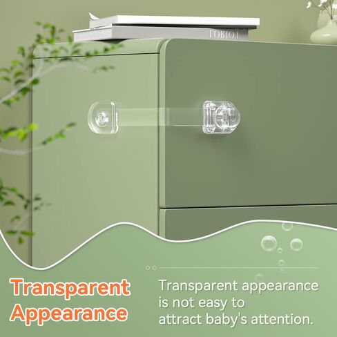 SAFELON 2 Pcs Transparent Child Proof Cabinet Locks Baby Safety Drawer Strap Locks, Baby Security Multi-Function Lock for Drawers, Fridges, Toilets, Cupboards, Cabinets (Clear) in Saudi Arabia