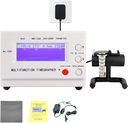 Watch Timegrapher No.1000, Multifunctional Watch Tester, Wristwatch Timing Machine for Watchmaker, Wristwatch Calibration Tool for Mechanical Watches with EN Instruction and Cleaning Cloth (NO.1000) in Saudi Arabia